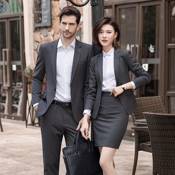 two piece dress the 2021 men and women with suit interviews professional 4 s sales overalls, White
two piece dress the 2021 men and women with suit interviews professional 4 s sales overalls, White