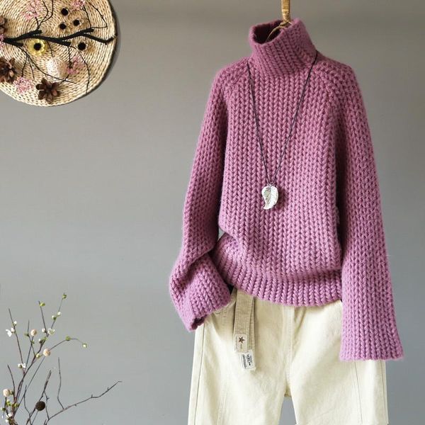 women's sweaters thicken warm turn-down collar women sweater and pullovers solid long-sleeved loose knitting female pulls outwear, White;black
women's sweaters thicken warm turn-down collar women sweater and pullovers solid long-sleeved loose knitting female pulls outwear, White;black