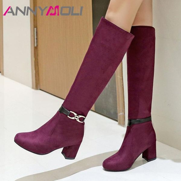 boots annymoli woman high heel knee thick long metal decoration lady shoes autumn winter wine red size 46, Black
boots annymoli woman high heel knee thick long metal decoration lady shoes autumn winter wine red size 46, Black