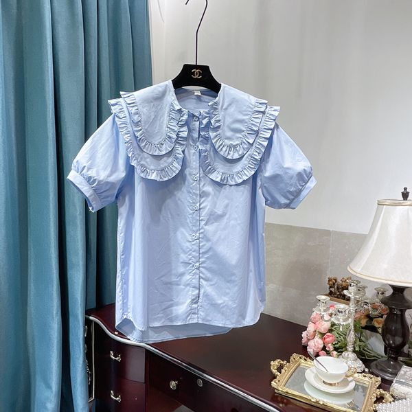 2021 summer sweet college style blouse double-layer ruffled doll collar shirt womens puff sleeve loose all-match blusas, White
2021 summer sweet college style blouse double-layer ruffled doll collar shirt womens puff sleeve loose all-match blusas, White