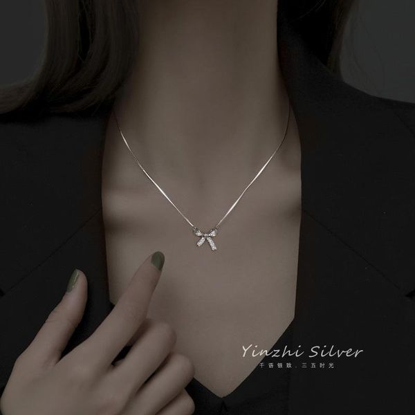 chains fmily minimalist 925 sterling silver shiny zircon bow necklace fashion temperament clavicle chain for girlfriend gift
chains fmily minimalist 925 sterling silver shiny zircon bow necklace fashion temperament clavicle chain for girlfriend gift