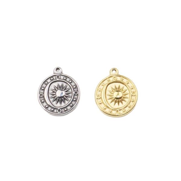 charms 5pcs 15mm wholesell stainless steel moon sun pendant diy necklace earrings bracelets unfading 2 colors, Bronze;silver
charms 5pcs 15mm wholesell stainless steel moon sun pendant diy necklace earrings bracelets unfading 2 colors, Bronze;silver
