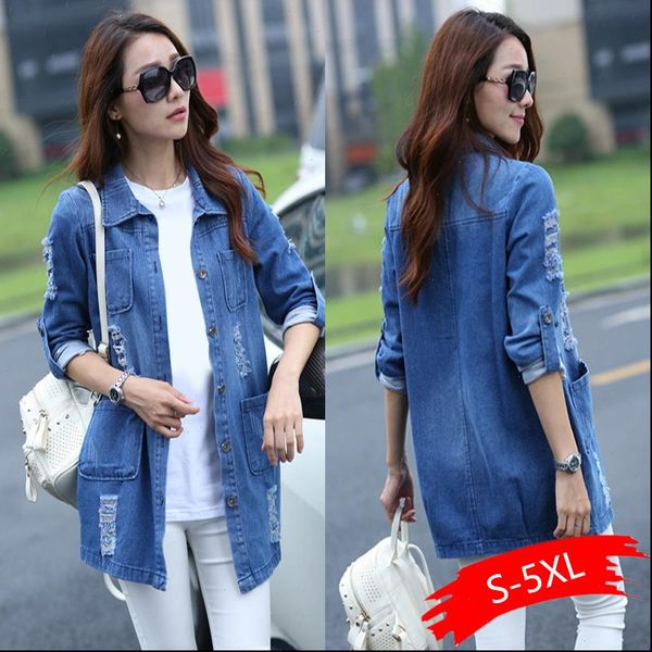women jeans jacket long denim coat hole ripped denim jacket femme elegant vintage jean jackets outwear casacos feminino, Black;brown
women jeans jacket long denim coat hole ripped denim jacket femme elegant vintage jean jackets outwear casacos feminino, Black;brown