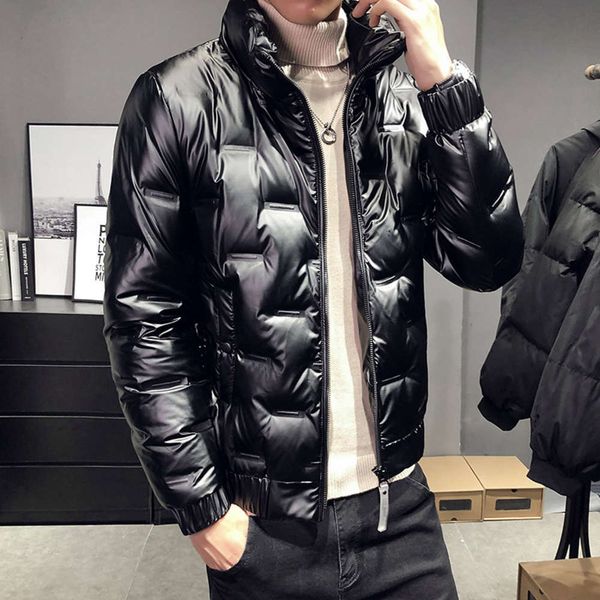 light down jacket men's winter korean fashion bright face thickened warm coat casual handsome stand collar slim inter, Black
light down jacket men's winter korean fashion bright face thickened warm coat casual handsome stand collar slim inter, Black