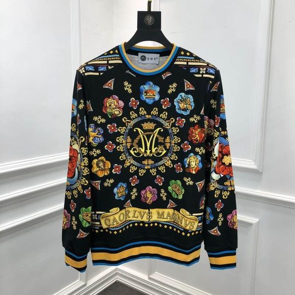 men's hoodies & sweatshirts autumn 19fw arrival brand pullover retro vintage cotton long sleeve for men crown print, Black
men's hoodies & sweatshirts autumn 19fw arrival brand pullover retro vintage cotton long sleeve for men crown print, Black
