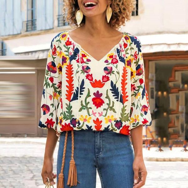 feitong blouse women vintage kimono shirt loose printed shirt with middle sleeve blusas mujer de moda 2021, White
feitong blouse women vintage kimono shirt loose printed shirt with middle sleeve blusas mujer de moda 2021, White