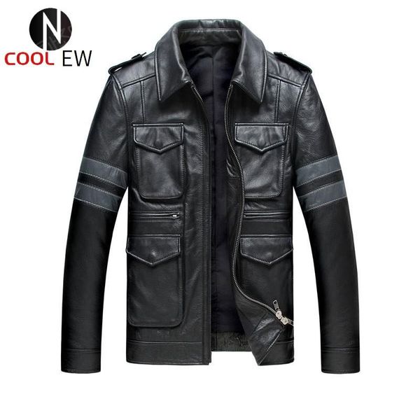 men's leather & faux men genuine cowskin real motorcycle jackets autumn black big pocket lapel male slim fit biker coats high quality
men's leather & faux men genuine cowskin real motorcycle jackets autumn black big pocket lapel male slim fit biker coats high quality