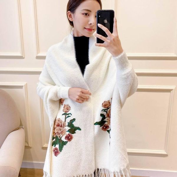 scarves imitation mink velvet pashmina cape female poncho shawls scarf embroidery flower echarpes mujer bufanda tassels mantilla, Blue;gray
scarves imitation mink velvet pashmina cape female poncho shawls scarf embroidery flower echarpes mujer bufanda tassels mantilla, Blue;gray