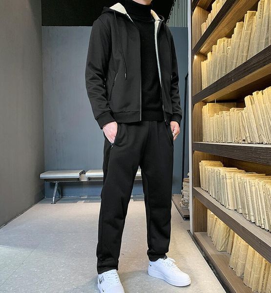 men's tracksuits suit men 2021 winter plus velvet casual sweater slim cropped trousers korean style handsome clothes, Gray
men's tracksuits suit men 2021 winter plus velvet casual sweater slim cropped trousers korean style handsome clothes, Gray