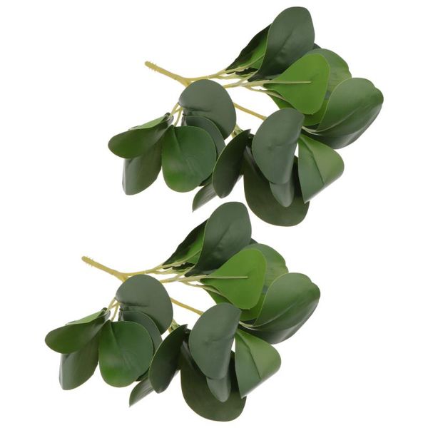 2pcs vivid scene layout diy leaf ornament simulated green plant diy decor
