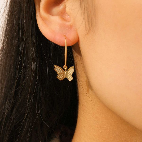 ins style street p jewelry personalized creativity simple women fashion butterfly pendant earrings, Silver
ins style street p jewelry personalized creativity simple women fashion butterfly pendant earrings, Silver