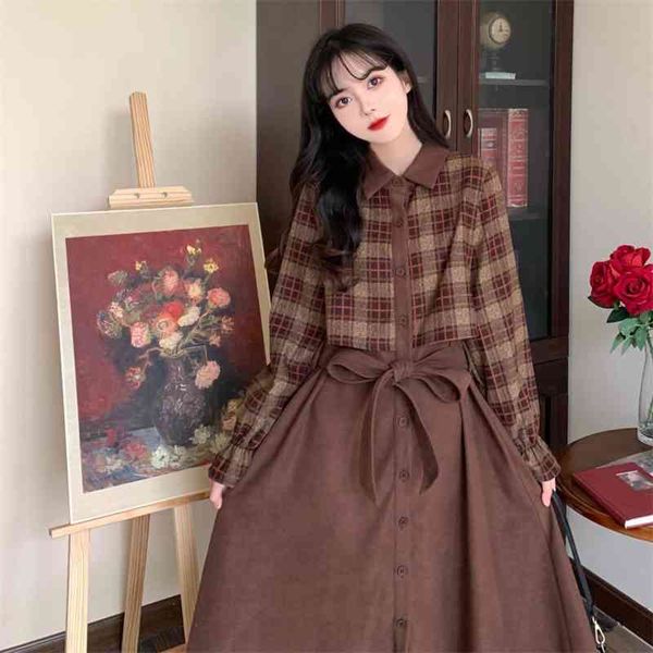 casual dresses fake two piece corduroy plaid dress for women in autumn and winter large fat mm college style closed waist thin bottomed skir, Black;gray
casual dresses fake two piece corduroy plaid dress for women in autumn and winter large fat mm college style closed waist thin bottomed skir, Black;gray