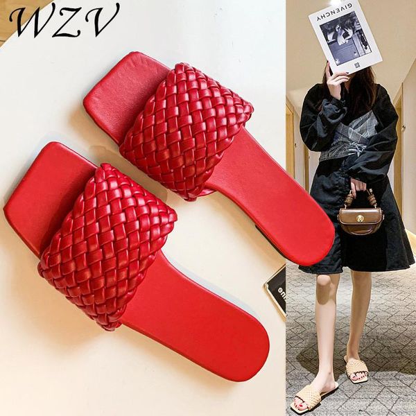slippers 2021 woven women slip on slides fashion brand square toe weave flat sandals female outdoor casual flip flops, Black
slippers 2021 woven women slip on slides fashion brand square toe weave flat sandals female outdoor casual flip flops, Black
