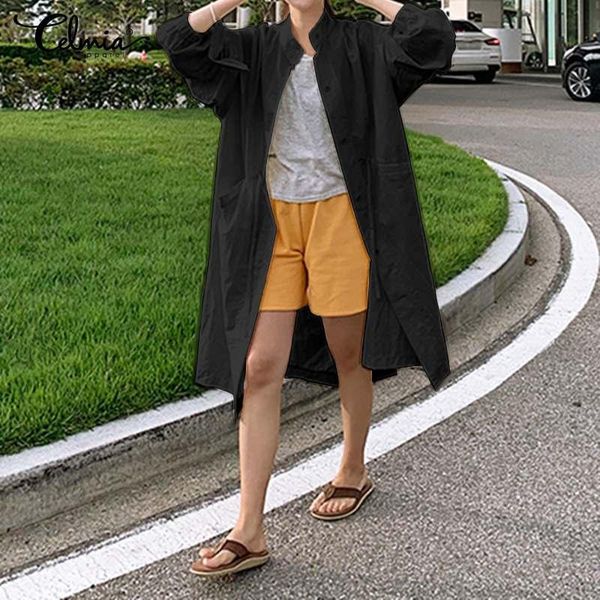 women's trench coats autumn women long sleeve overshirt 2021 celmia casual lightweigt drawstring solid button pockets windbreaker femme, Tan;black
women's trench coats autumn women long sleeve overshirt 2021 celmia casual lightweigt drawstring solid button pockets windbreaker femme, Tan;black