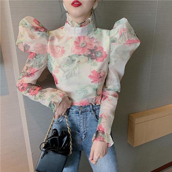 elegant ruffle turtleneck puff women shirt long sleeve tunic ruched spring summer blusas, White
elegant ruffle turtleneck puff women shirt long sleeve tunic ruched spring summer blusas, White