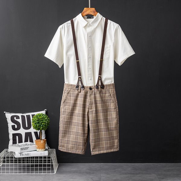 summer mens and womens casual pants plaid suit pants versatile shorts suspenders man working bib pants, Blue
summer mens and womens casual pants plaid suit pants versatile shorts suspenders man working bib pants, Blue