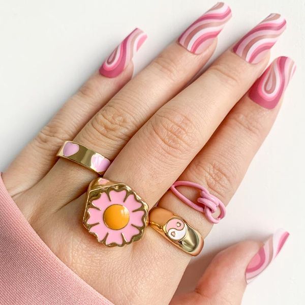 cluster rings ins style colorful dripping oil round yinyang love heart set for women aesthetic golden couple fashion jewelry, Golden;silver
cluster rings ins style colorful dripping oil round yinyang love heart set for women aesthetic golden couple fashion jewelry, Golden;silver