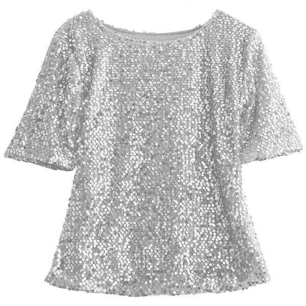 fashion high street ladiesclothes short sleeve round neck glistening sequin polyester blouse slim shirts unique design solid blouses, White
fashion high street ladiesclothes short sleeve round neck glistening sequin polyester blouse slim shirts unique design solid blouses, White