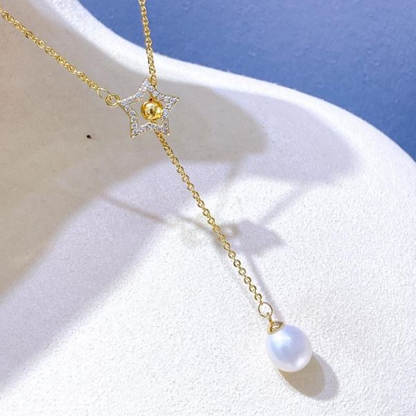 chains star design waterdrop pearl 7-8mm adjustable necklace fashion jewelry, Silver
chains star design waterdrop pearl 7-8mm adjustable necklace fashion jewelry, Silver