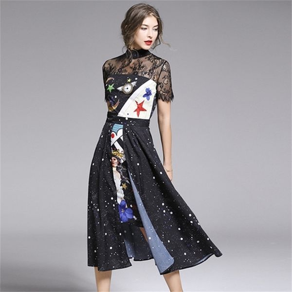 summer lace patchwork print dress women o-neck work casual party slim long dresses ol office chiffon vestidos 210603, Black;gray
summer lace patchwork print dress women o-neck work casual party slim long dresses ol office chiffon vestidos 210603, Black;gray