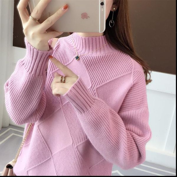 new sweater women half high collar solid color knit sweater autumn warm spring new loose long sleeve sweaters vestidos lxj736, White;black
new sweater women half high collar solid color knit sweater autumn warm spring new loose long sleeve sweaters vestidos lxj736, White;black