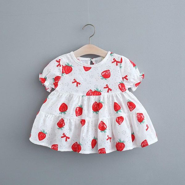 girl's dresses 2021 summer girls kids dress printed strawberry casual short sleeve children baby infants princess vestidos s12126, Red;yellow
girl's dresses 2021 summer girls kids dress printed strawberry casual short sleeve children baby infants princess vestidos s12126, Red;yellow