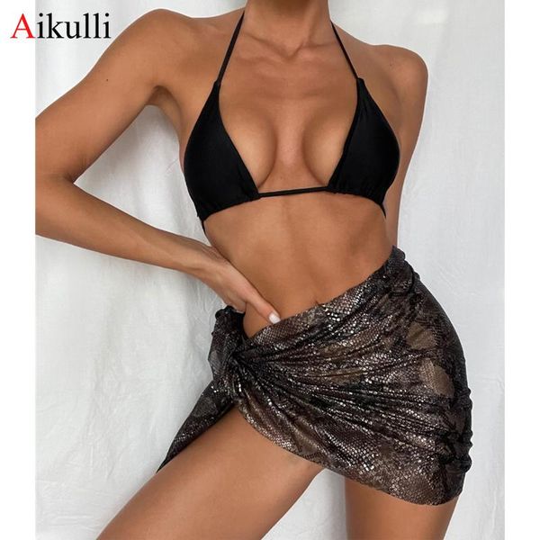 women's swimwear snake print bikini sets swimsuit three pieces with skirt 2021 summer string bikinis swimming bathing suits, White;black
women's swimwear snake print bikini sets swimsuit three pieces with skirt 2021 summer string bikinis swimming bathing suits, White;black