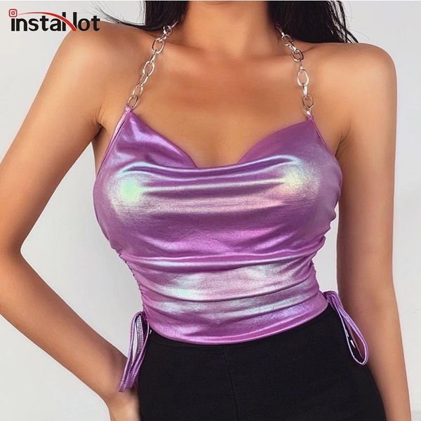 instachain halter crop women summer cami purple drawstring side casual backless camisole streetwear 210308, Black
instachain halter crop women summer cami purple drawstring side casual backless camisole streetwear 210308, Black