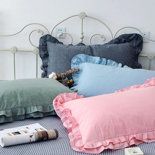 pillow case purecotton ruffle pillowcase solid color cover simple bedding accessory 48*74cm couple
pillow case purecotton ruffle pillowcase solid color cover simple bedding accessory 48*74cm couple
