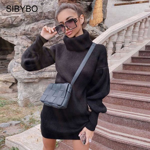 sibybo autumn winter sweater dress women rib knitted turtleneck short dresses elegant ladies lantern sleeve christmas vestidos, Black;white
sibybo autumn winter sweater dress women rib knitted turtleneck short dresses elegant ladies lantern sleeve christmas vestidos, Black;white