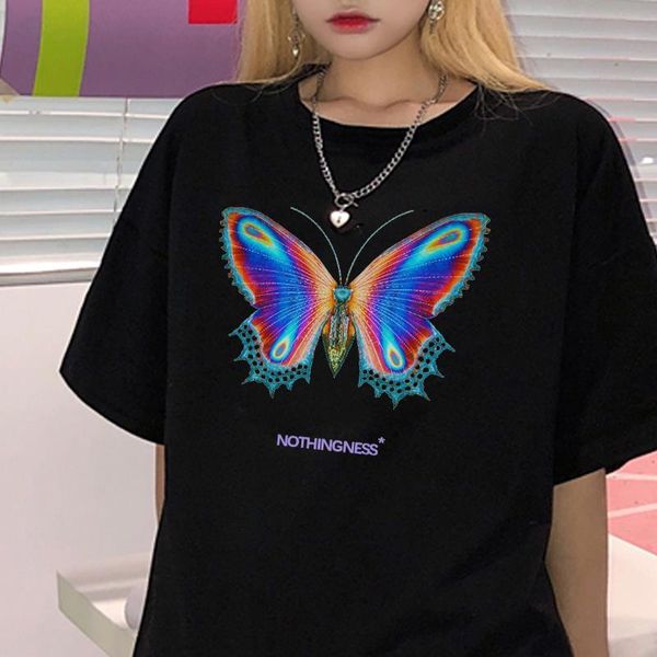 butterfly ins harajuku streetwear women short-sleeved t-shirt summer casual loose women's hip-hop tees vintage t-shirt, White
butterfly ins harajuku streetwear women short-sleeved t-shirt summer casual loose women's hip-hop tees vintage t-shirt, White