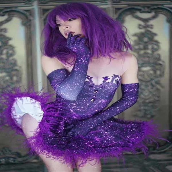 2021 new women mini dress purple stage leotard costumes performance outfits birthday celebration latin dancer dresses, Black;red
2021 new women mini dress purple stage leotard costumes performance outfits birthday celebration latin dancer dresses, Black;red