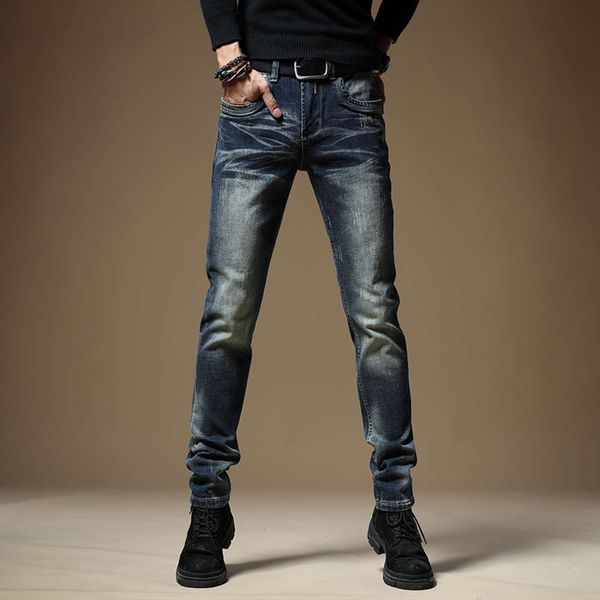 spring and autumn jeans men's trend elastic slim pants versatile nostalgic simple personality straight leisure, Blue
spring and autumn jeans men's trend elastic slim pants versatile nostalgic simple personality straight leisure, Blue