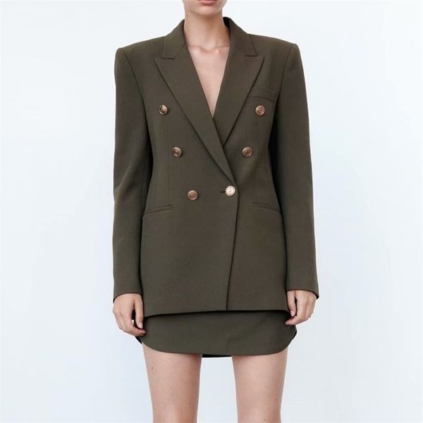 za women autumn fashion double breasted slim blazer coat vintage long sleeve casual female outerwear chic 211122, White;black
za women autumn fashion double breasted slim blazer coat vintage long sleeve casual female outerwear chic 211122, White;black