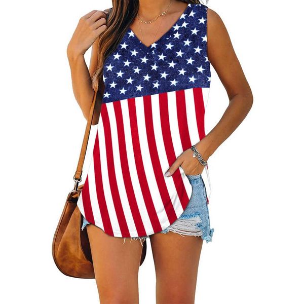 women's blouses & shirts independence day tanks camis sleeveless v neck print casual tank blouse de mujer women t-shirt summer vest cam, White
women's blouses & shirts independence day tanks camis sleeveless v neck print casual tank blouse de mujer women t-shirt summer vest cam, White