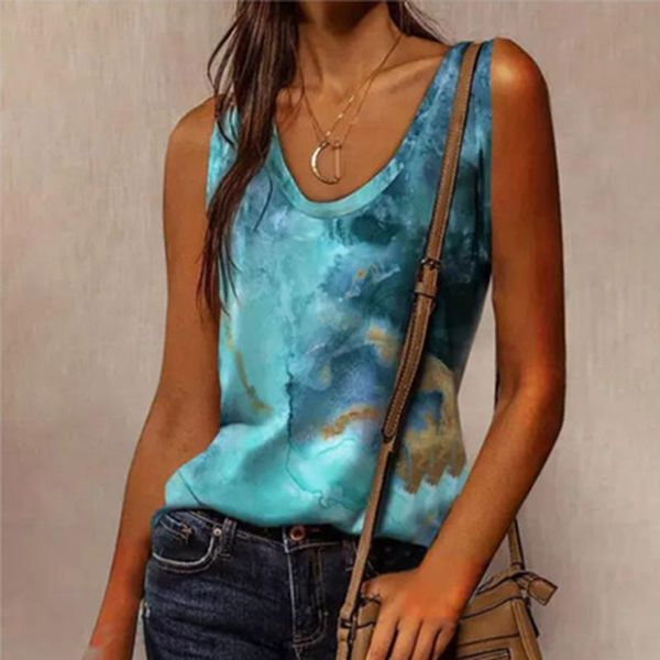 women's tanks & camis fashion woman o-neck sleeveless t-shirt summer print loose blouse, White
women's tanks & camis fashion woman o-neck sleeveless t-shirt summer print loose blouse, White