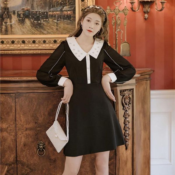 casual dresses designer dress spring autumn ladies fashion mini black lapel elegant slim party vestidos, Black;gray
casual dresses designer dress spring autumn ladies fashion mini black lapel elegant slim party vestidos, Black;gray