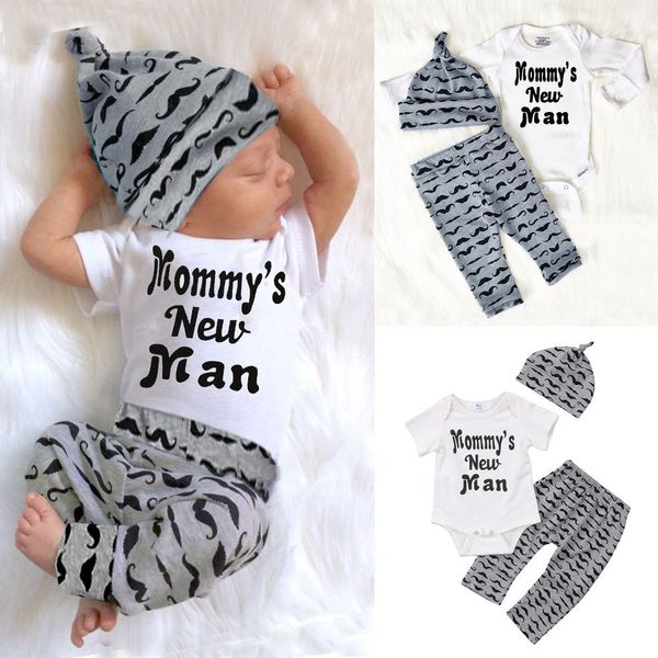 3pcs newborn infant baby boy cotton romper+pants legging+hat outfits clothes set, White
3pcs newborn infant baby boy cotton romper+pants legging+hat outfits clothes set, White