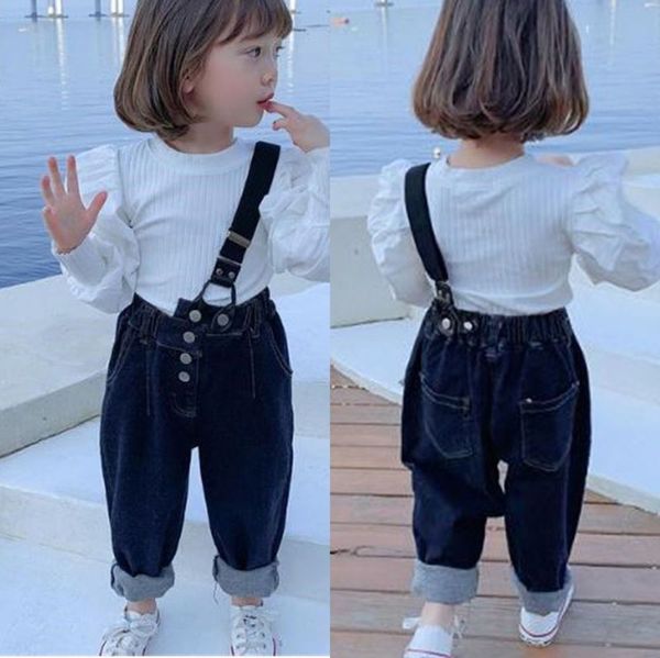fashion jeans autumn girl's single shoulder personalized strap pants 3-8 years old children's wear, Blue
fashion jeans autumn girl's single shoulder personalized strap pants 3-8 years old children's wear, Blue