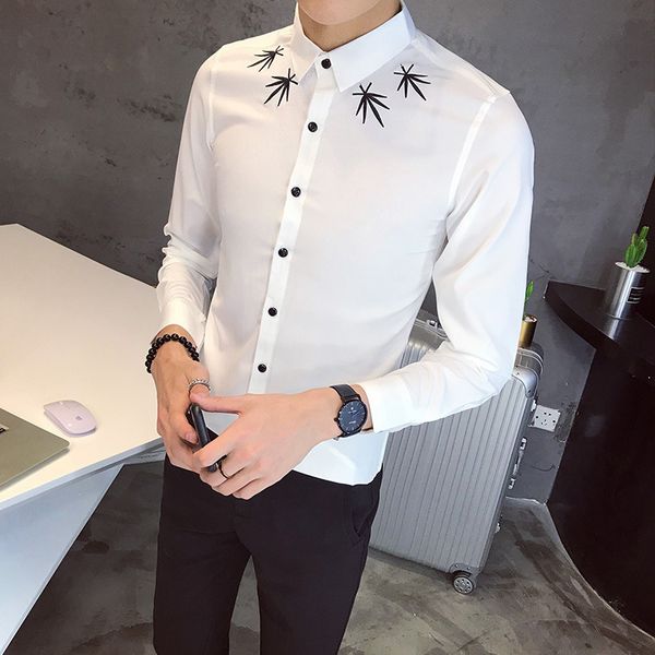 2021 fashion embroidered men's korean business thin suit long sleeve shirt dress social party shirts yh4h, White;black
2021 fashion embroidered men's korean business thin suit long sleeve shirt dress social party shirts yh4h, White;black