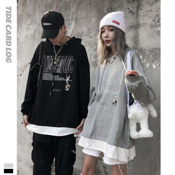 autumn winter hoodie sweater men's women's lovers' wear temperament comfortable splicing fake two-piece letter printing tide, Black
autumn winter hoodie sweater men's women's lovers' wear temperament comfortable splicing fake two-piece letter printing tide, Black