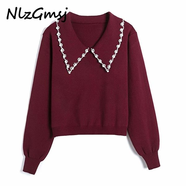 sweater vest spring autumn fashion solid color long sleeve beading turn-down collar knitted women 210628, White;black
sweater vest spring autumn fashion solid color long sleeve beading turn-down collar knitted women 210628, White;black