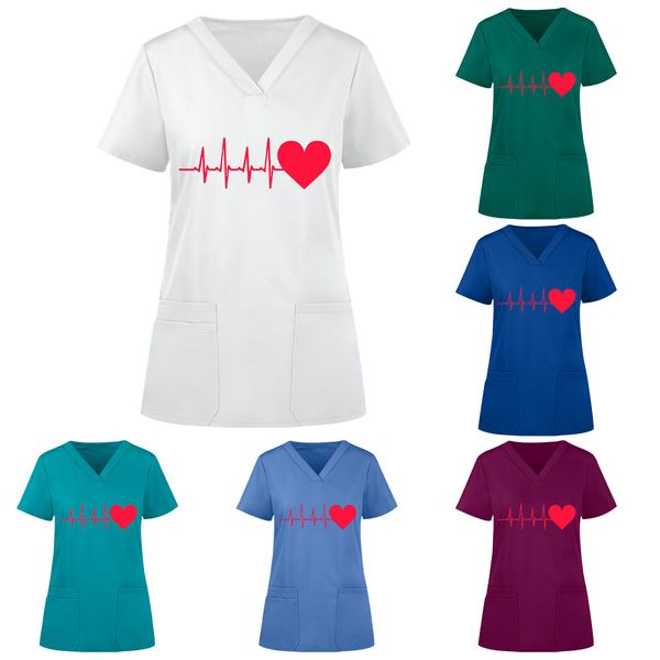 women short decorate on v blusa enforcement uniform nurse of love from solid pocket heart 65vn, White;black
women short decorate on v blusa enforcement uniform nurse of love from solid pocket heart 65vn, White;black