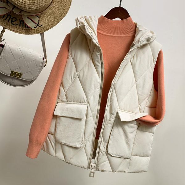 women's vests 2021 winter women vest cotton sleeveless jacket waistcoat warm solid slim pockets clothing, Black;white
women's vests 2021 winter women vest cotton sleeveless jacket waistcoat warm solid slim pockets clothing, Black;white