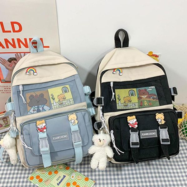 school bags women girl fashion preppy style contrast color large capacity backpack students patchwork knapsack handbag stationery
school bags women girl fashion preppy style contrast color large capacity backpack students patchwork knapsack handbag stationery
