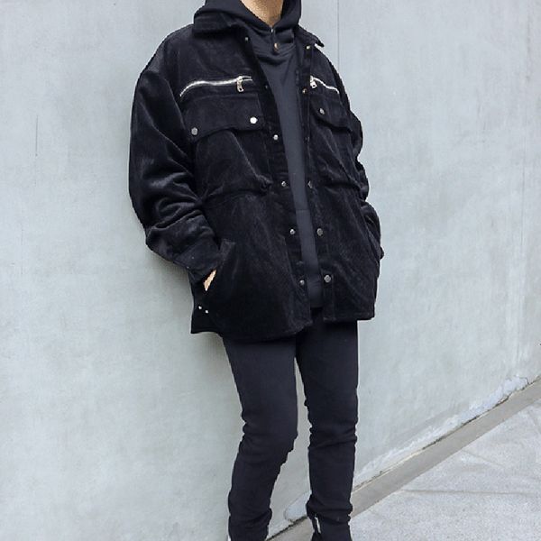 2021 new original male corduroy lapel oversize casual overalls high street drop jacket l5bc, Black;brown
2021 new original male corduroy lapel oversize casual overalls high street drop jacket l5bc, Black;brown