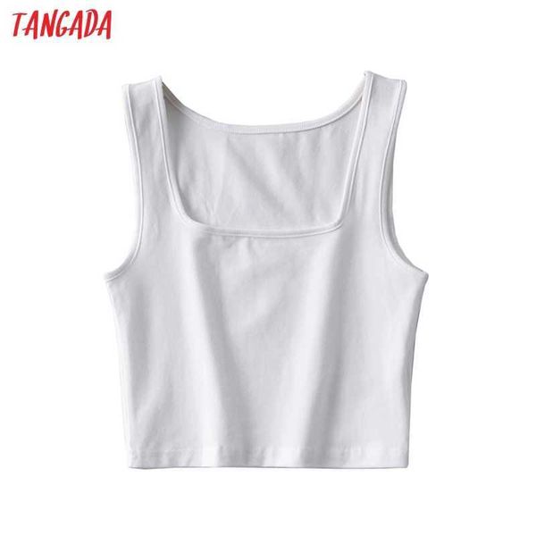 tangada women white cotton crop tank square collar sleeveless female summer basic 2b30 210609
tangada women white cotton crop tank square collar sleeveless female summer basic 2b30 210609