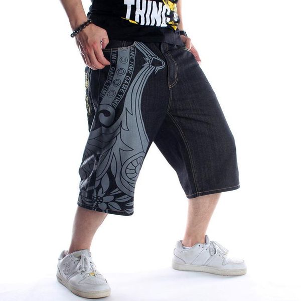 men's jeans summer trend loose plus size denim pants shorts hip-hop graffiti printed embroidery cropped, Blue
men's jeans summer trend loose plus size denim pants shorts hip-hop graffiti printed embroidery cropped, Blue