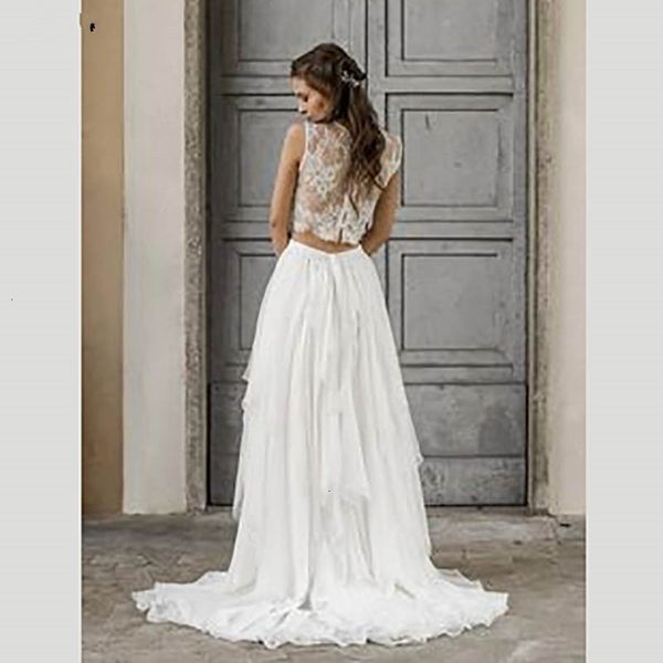 boho 2021 new 2 pieces sleeveless lace beach bride es train elegant chiffon wedding bridal gowns y063, White
boho 2021 new 2 pieces sleeveless lace beach bride es train elegant chiffon wedding bridal gowns y063, White