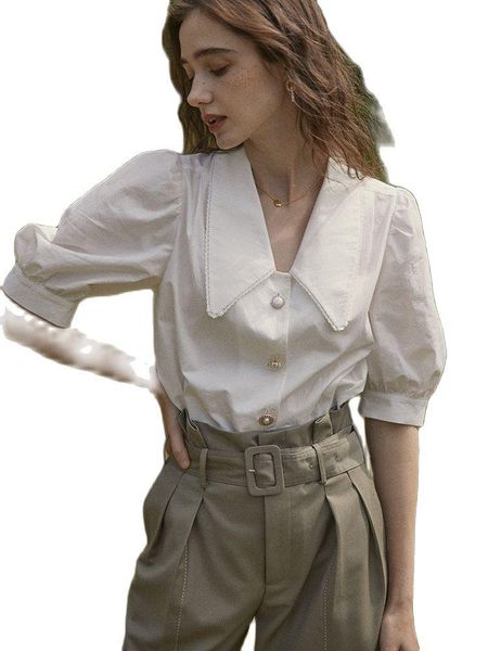 women's blouses & shirts and cpaia big white collar female summer design feeling small bubbles short sleeve blouse
women's blouses & shirts and cpaia big white collar female summer design feeling small bubbles short sleeve blouse